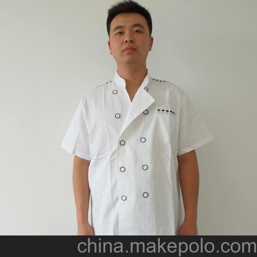 廠家直銷夏季短袖刺繡領(lǐng)納米面料廚師服c309圖片