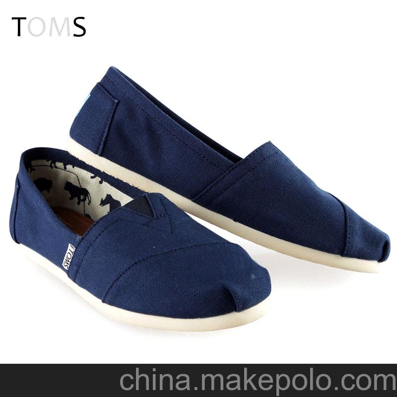 專柜正品TOP TOMS 正品 帆布鞋經(jīng)典款 純色款懶人鞋包裝配件齊全
