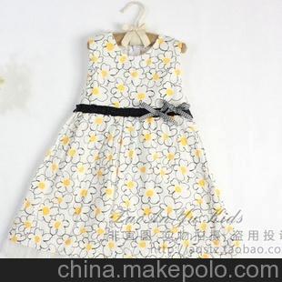 13夏季新款韓版女童裙裝批發廠家直銷簡約印花無袖連衣背心裙6959