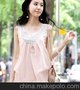 幺妹衣坊韩版夏装雪纺珍珠装饰无袖雪纺衫吊带衫T恤