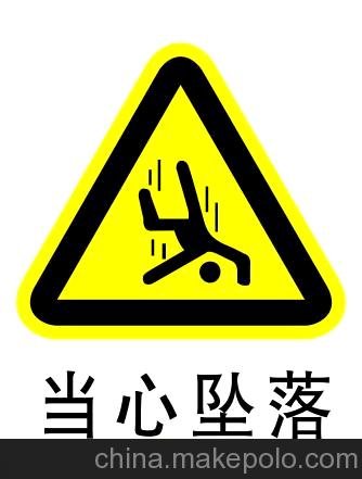 供應(yīng)當(dāng)心墜落安全警示牌 標(biāo)示牌圖片