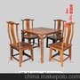 红木家具鸡翅木家具 鸡翅木休闲桌吃饭桌 鸡翅木明式餐桌椅五件套