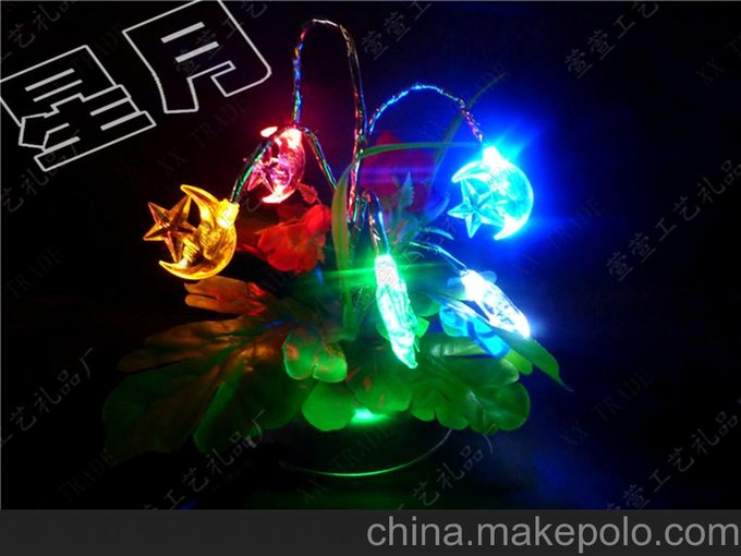 閃光樹廠家直銷五彩星月小夜燈/詩意景觀樹小夜燈/閃光樹彩燈盆景圖片