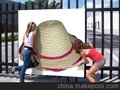 春夏季男女士帽子 平沿草帽 女款遮陽帽太陽帽沙灘帽