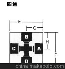 美國進口HIP高壓四通（連接附件）圖片