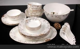 30頭凡爾賽玫瑰 優(yōu)質(zhì)骨質(zhì)瓷餐具批發(fā) 婚慶禮品 喬遷 商務(wù)饋贈圖片