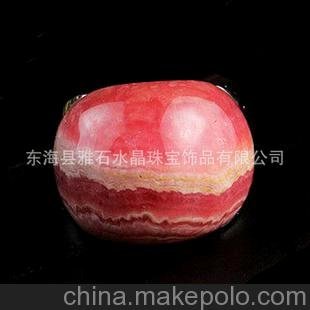 戒指 925銀鍍白金天然紅紋石大扳指圖片