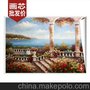 大恒高档纯手绘风景地中海花园装饰客餐厅墙画壁画油画批发包邮