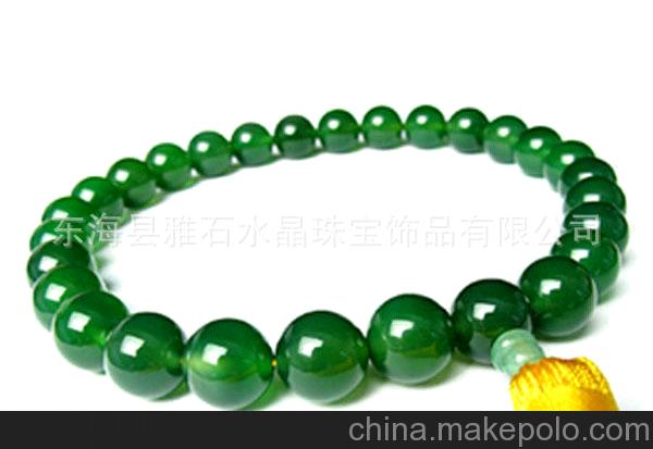 皇家氣派 雍正 天然綠瑪瑙14MM佛珠念珠手鏈 可作車掛/65元