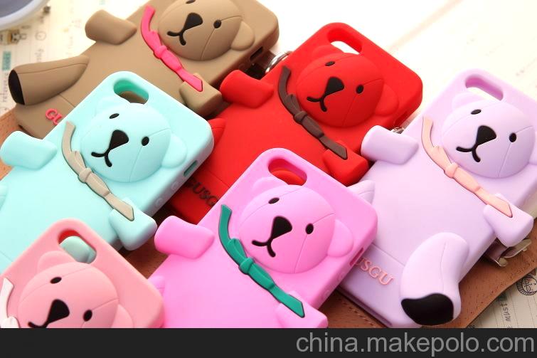 限量版 Moschino泰迪小熊iphone 5代手機殼 蘋果5硅膠手機套批發