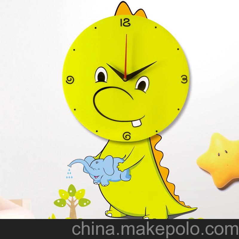 生活演異 創(chuàng)意靜音外貿(mào)3D歐式墻紙掛鐘 DIY墻貼壁鐘 卡通時(shí)尚鐘表