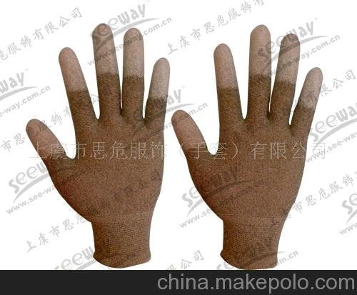 手套,銅絲導(dǎo)電PU指手套,電子手套圖片