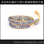 leather wrap bracelet with stones 天然石真皮缠绕手链