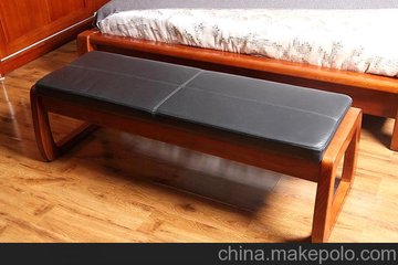 精通100%纯榆木家具实木床尾凳现代中式贵妃榻 家具卧室组合