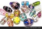 手工制作琉璃珠 金箔琉璃 精品琉璃珠 玻璃工藝品圖片
