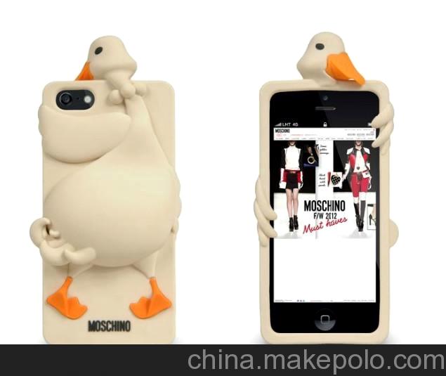 供應大白鵝moschino手機套 鴨子iphone5+moschino+luisa手機套