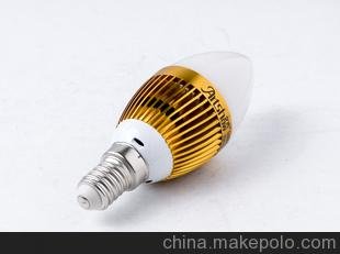 艺秀4WLED蜡烛灯泡 LED4W乳白罩蜡烛小灯泡 LEDE14小螺口蜡烛灯