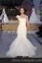廣州婚紗廠批發定做Enzoani 新款單肩魚尾法國蕾絲婚紗  YS318