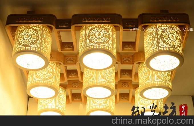 實(shí)木中式陶瓷吸頂燈客廳燈餐廳燈臥室燈書(shū)房燈飾燈具圖片