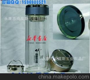 雙層耐高溫水晶底玻璃杯 促銷禮品廣告杯子 真空咖啡杯子茶具圖片