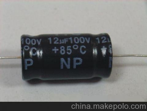 出售臥式無極性電解電容12UF100V鋁電解電容器圖片