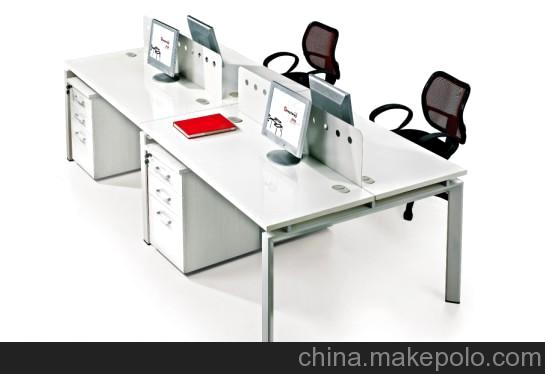 鋼架員工臺 批發鋼架電腦辦公桌 隔斷辦公桌 廣州鋼架四人桌
