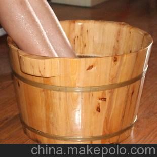 凯迪木桶香柏木桶足浴桶泡脚桶洗脚盆足浴盆27CM单边耳朵足浴桶