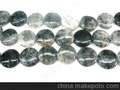 供应黑发晶圆形饰品,天然石，半宝石，手链，项链