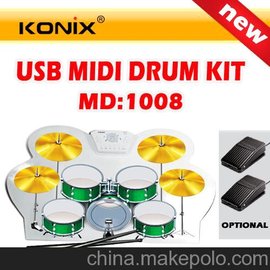 六一礼品 手卷架子鼓 硅胶MIDI1008手卷鼓